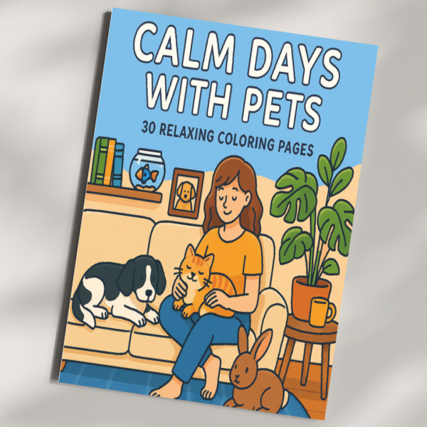 Calm Days with Pets Coloring Book