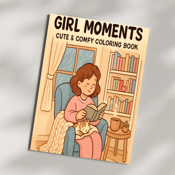 Girl Moments Coloring Book - 27 Cute & Comfy Pages for Relaxation