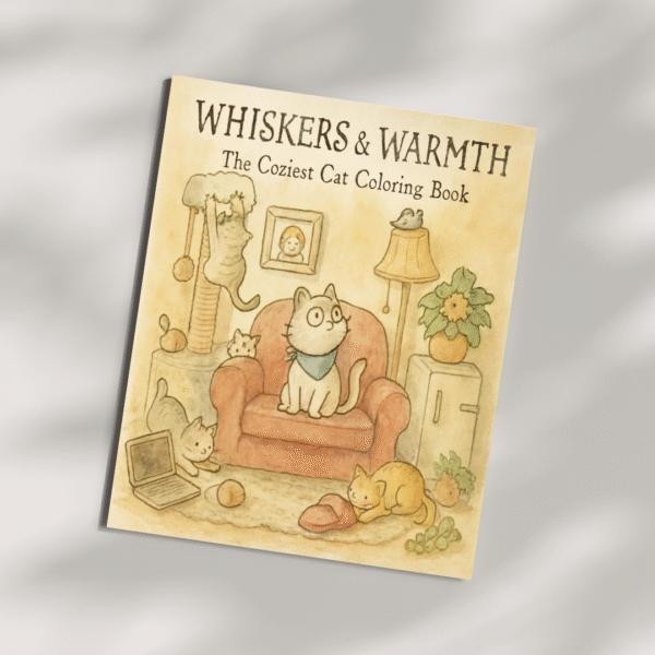 Whiskers & Warmth Coloring Book - 30 Cozy Cat Pages